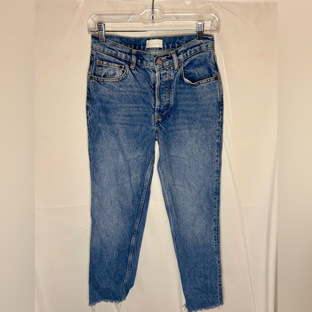 Boyish‎ Tommy Stretch High Rise Straight Jeans Women's Size 24 Button Fly Denim